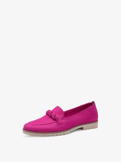 Tamaris Babouche En Cuir - Rose | Chaussures Basses Et Pantoufles