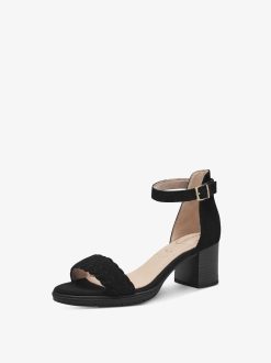 Tamaris Sandale En Cuir - Noir | Des Sandales