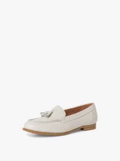 Tamaris Babouche En Cuir - Blanc | Chaussures Basses Et Pantoufles