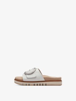 Tamaris Mule En Cuir - Blanc | Mules