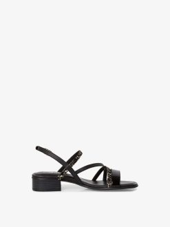 Tamaris Sandale A Talon En Cuir - Noir | Des Sandales