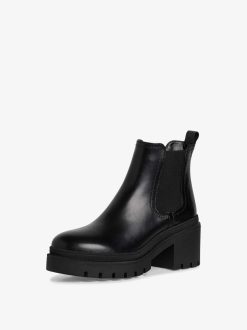 Tamaris Bottine Chelsea En Cuir - Noir | Bottines