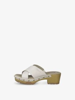 Tamaris Mule En Cuir - Blanc | Mules