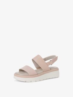 Tamaris Sandale En Cuir - Rose | Des Sandales