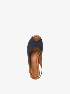 Tamaris Sandale A Talon En Cuir - Bleu | Des Sandales