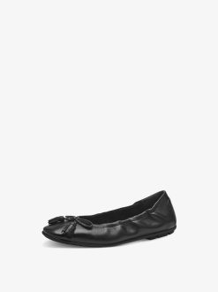 Tamaris Ballerine En Cuir - Noir | Ballerines