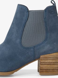 Tamaris Bottine Chelsea En Cuir - Bleu | Bottines