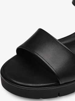 Tamaris Sandale A Talon En Cuir - Noir | Des Sandales