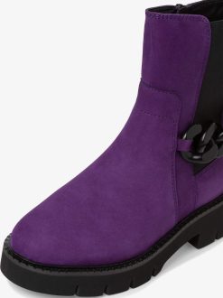 Tamaris Bottine Chelsea En Cuir - Violet | Bottines