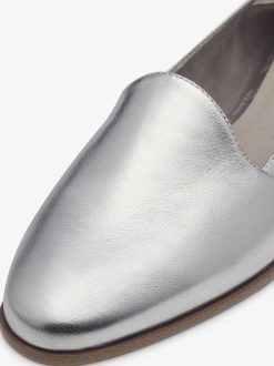 Tamaris Babouche En Cuir - Argent | Chaussures Basses Et Pantoufles