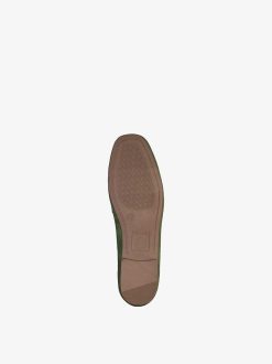 Tamaris Babouche En Cuir - Vert | Chaussures Basses Et Pantoufles