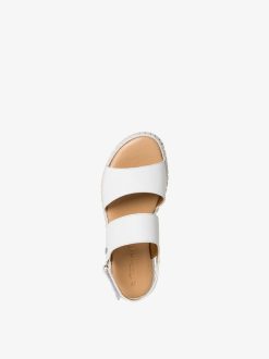 Tamaris Sandale A Talon En Cuir - Blanc | Des Sandales