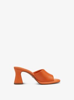 Tamaris Mule En Cuir - Orange | Mules