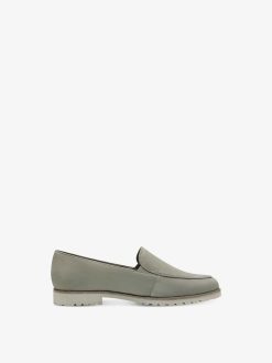 Tamaris Babouche En Cuir - Vert | Chaussures Basses Et Pantoufles