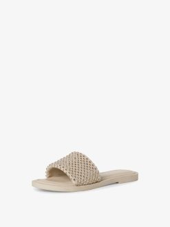 Tamaris Mule En Cuir - Beige | Mules