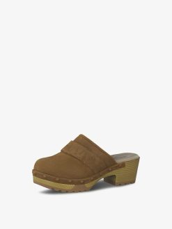 Tamaris Mule En Cuir - Marron | Mules