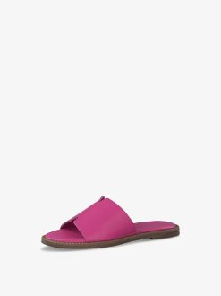 Tamaris Mule En Cuir - Rose | Mules