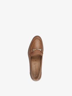 Tamaris Trotteur En Cuir - Marron | Chaussures Basses Et Pantoufles