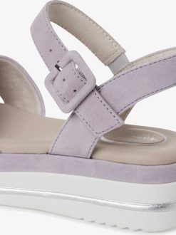 Tamaris Sandale En Cuir - Violet | Des Sandales