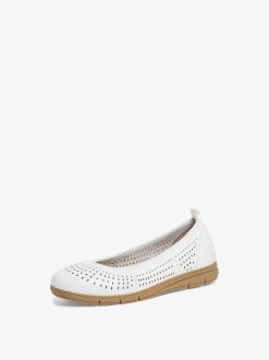 Tamaris Ballerine En Cuir - Blanc | Ballerines