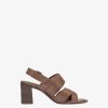 Tamaris Sandale A Talon En Cuir - Marron | Des Sandales