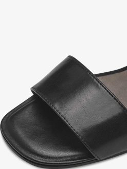 Tamaris Sandale A Talon En Cuir - Noir | Des Sandales