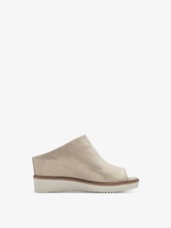 Tamaris Mule En Cuir - Beige | Mules