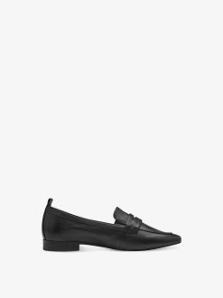 Tamaris Babouche En Cuir - Noir | Chaussures Basses Et Pantoufles