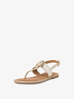 Tamaris Sandale En Cuir - Or | Des Sandales