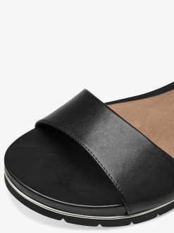 Tamaris Sandale En Cuir - Noir | Des Sandales