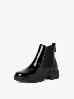 Tamaris Bottine Chelsea En Cuir - Noir | Bottines