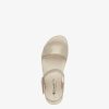 Tamaris Sandale A Talon En Cuir - Beige | Des Sandales