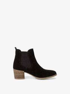 Tamaris Bottine Chelsea En Cuir - Noir | Bottines