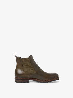 Tamaris Bottine Chelsea En Cuir - Vert | Bottines