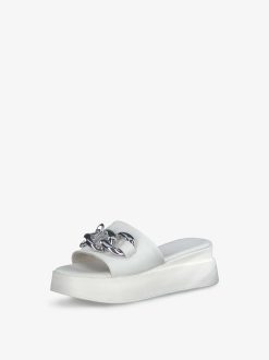 Tamaris Mule En Cuir - Blanc | Mules