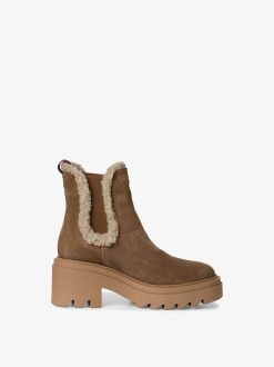 Tamaris Bottine En Cuir - Doublure Chaude Marron | Bottines