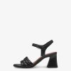 Tamaris Sandale A Talon En Cuir - Noir | Des Sandales