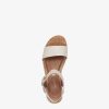 Tamaris Sandale A Talon En Cuir - Beige | Des Sandales