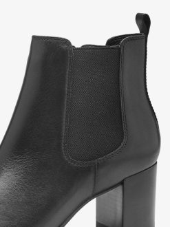 Tamaris Bottine Chelsea En Cuir - Noir | Bottines