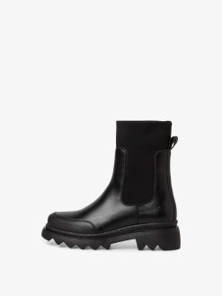 Tamaris Bottine En Cuir - Noir | Bottines