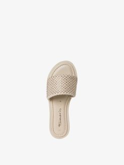 Tamaris Mule En Cuir - Beige | Mules