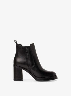 Tamaris Bottine Chelsea En Cuir - Noir | Bottines