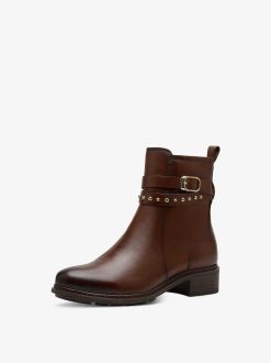 Tamaris Bottine En Cuir - Marron | Bottines