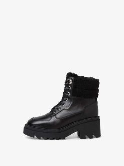 Tamaris Bottine En Cuir - Doublure Chaude Noire | Bottines