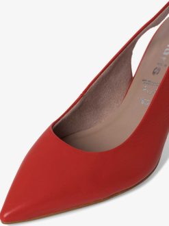 Tamaris Escarpins A Bride En Cuir - Rouge | Pompes