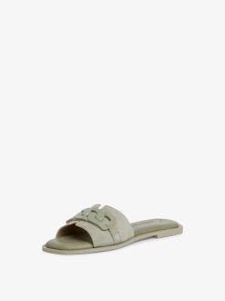 Tamaris Mule En Cuir - Vert | Mules