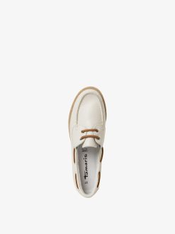 Tamaris Mocassin En Cuir - Blanc | Chaussures Basses Et Pantoufles