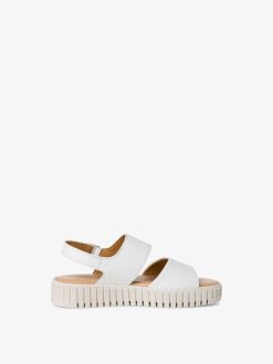 Tamaris Sandale A Talon En Cuir - Blanc | Des Sandales