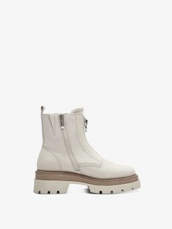 Tamaris Bottine En Cuir - Beige | Bottines