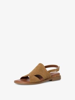 Tamaris Sandale En Cuir - Beige | Des Sandales